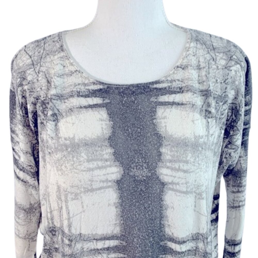 Abstract Gray and White Sweater